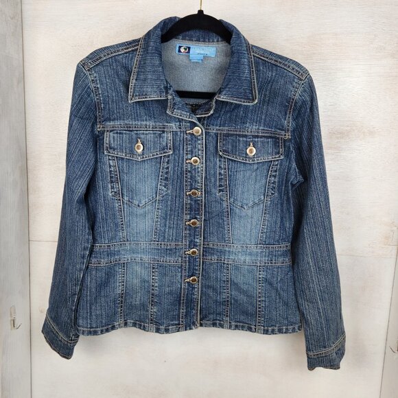 Duck Head Jackets & Blazers - Duck Head Jeans Co. Stretch Medium Wash Denim Jacket Small, Button Down, 90s/Y2K